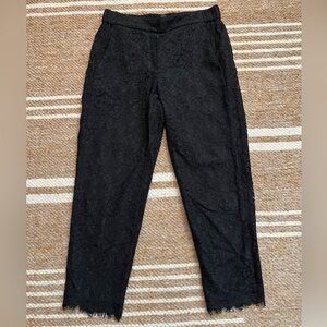 J. Crew Black Lace Easy Pants - EUC